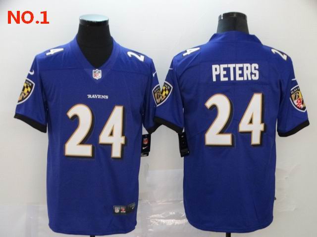 Men's Baltimore Ravens 24 Marcus Peters Jerseys-34